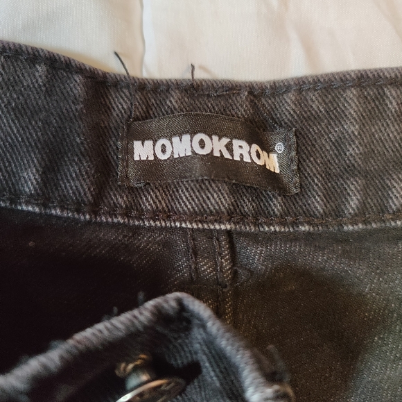 Momokrom Distressed Black Grunge Detailed Jeans Large 12 - Picture 4 of 5
